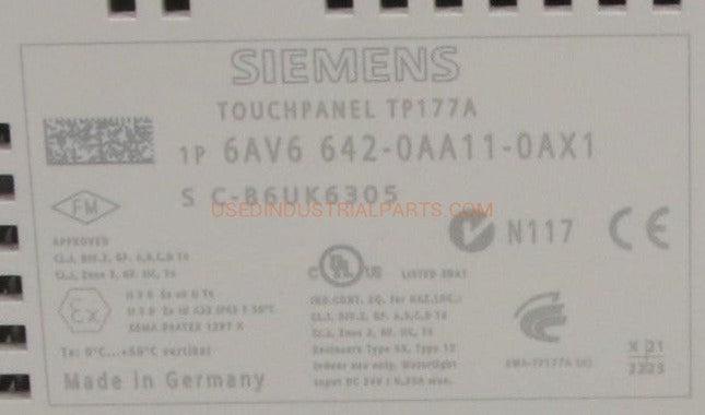 Siemens Simatic 6AV6 642-0AA11-0AX1 Touch Panel TP 177A-Touch Panel-AC-02-07-Used Industrial Parts