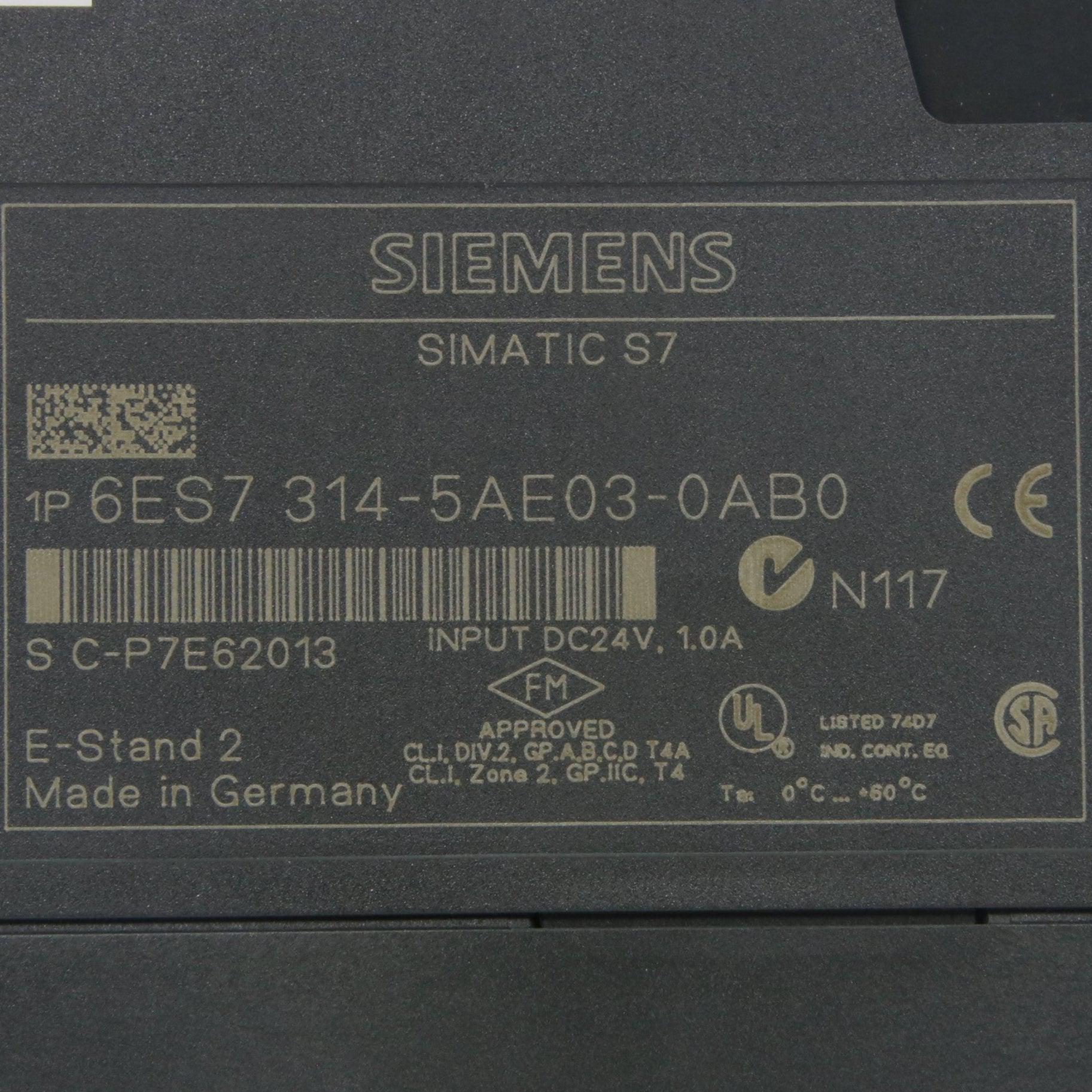 Siemens Simatic 6ES7 314 5AE03 0AB0 Compact CPU-CPU-Used Industrial Parts