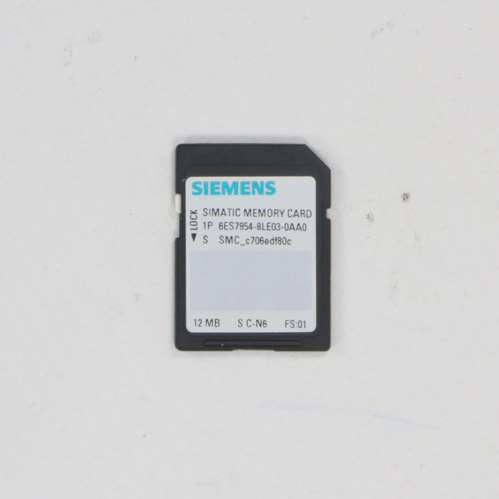 Siemens Simatic 6ES7 954 8LE03 0AA0 12MB SD Memory Card-SD Memory Card-Used Industrial Parts