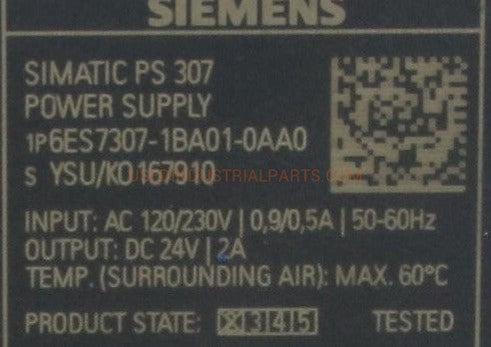 Siemens Simatic PS 307 Power Supply 6ES7307-1BA01-0AA0-Power Supply-AD-03-07-Used Industrial Parts