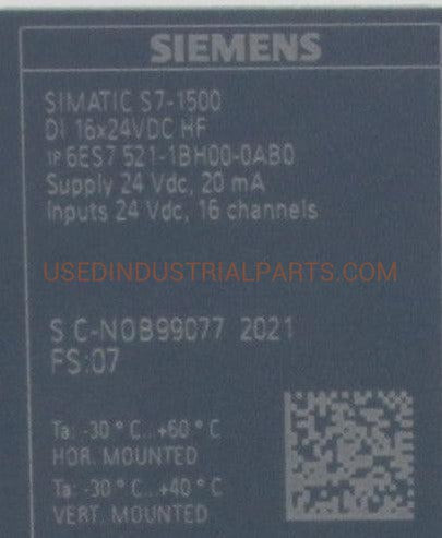 Siemens Simatic S7- 1500 6ES7 521-1BH00-0AB0 Digital Input Module-Digital Input Module-AD-03-04-Used Industrial Parts