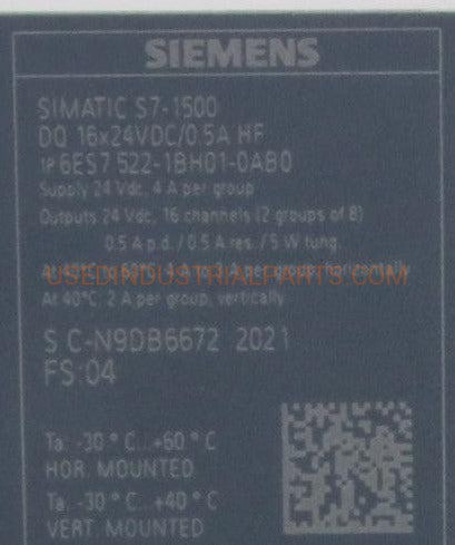 Siemens Simatic S7- 1500 6ES7 522-1BH01-0AB0 Digital Output Module-Digital Output Module-AD-03-04-Used Industrial Parts