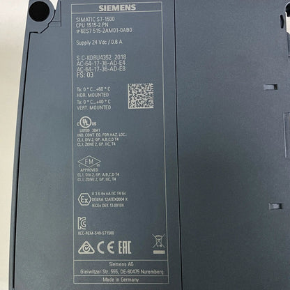 Siemens Simatic S7-1500 CPU - 6ES7 515-2AM01-0AB0-Central Processing Unit-Used Industrial Parts