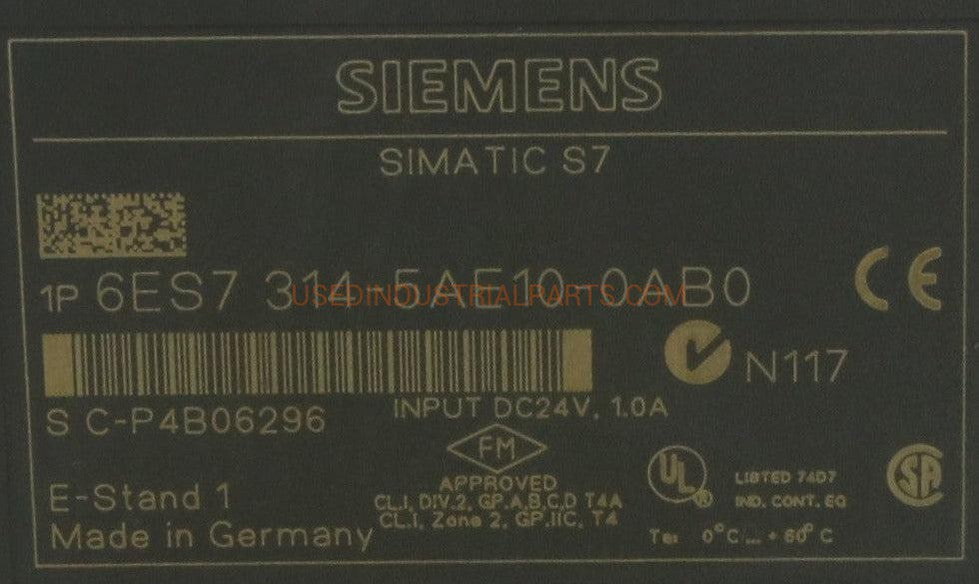 Siemens Simatic S7-300 6ES7 314-5AE10-0AB0 CPU314 IFM-CPU-AD-03-06-Used Industrial Parts