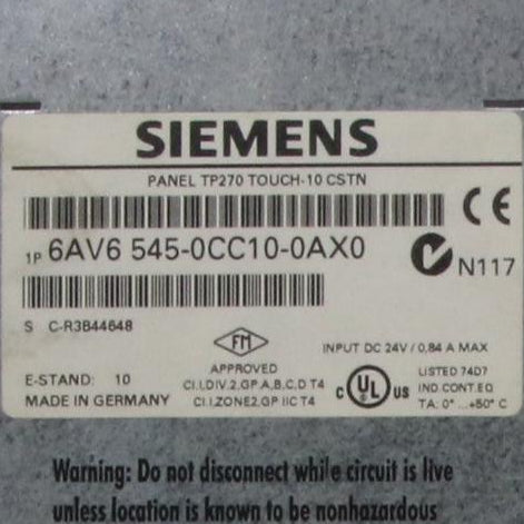 Siemens Simatic TP270 Touch Panel - 6AV6 545-0CC10-0AX0-Touch Panel-Used Industrial Parts