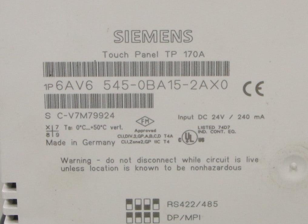 Siemens Simatic Touch Panel TP 170A-Operator Panel-Used Industrial Parts