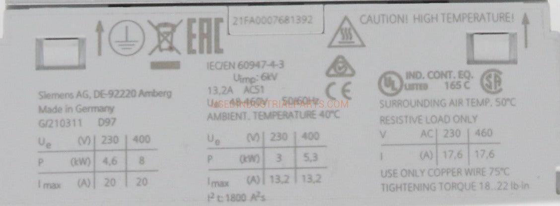 Siemens Sirius 3RF2320-1AA44 Solid State Contactor-Solid State Contactor-AD-06-03-Used Industrial Parts