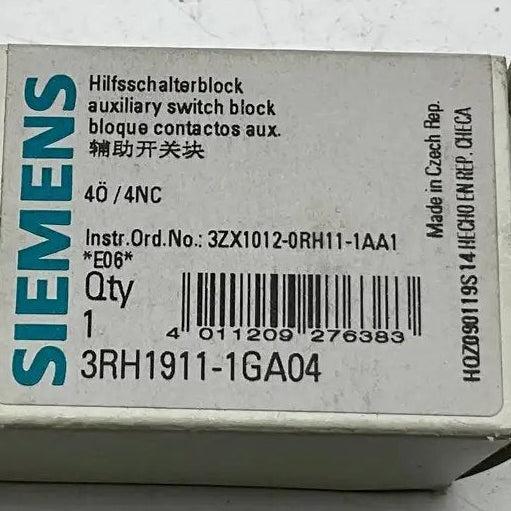 Siemens Sirius 3RH1911-1GA04 Auxiliary Switch Block-Auxiliary Contact Block-Used Industrial Parts