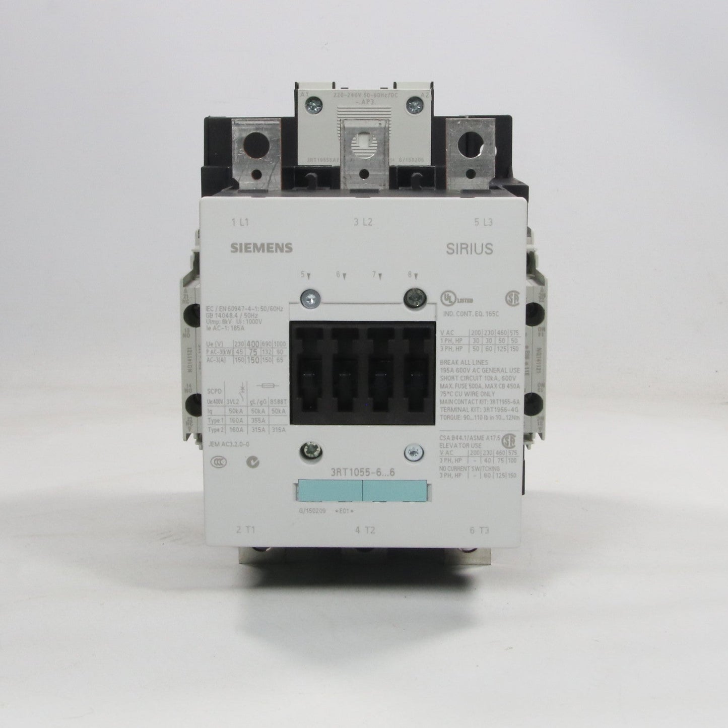 Siemens Sirius 3RT1055-6AP36 Power Contactor-Power Contactor-Used Industrial Parts