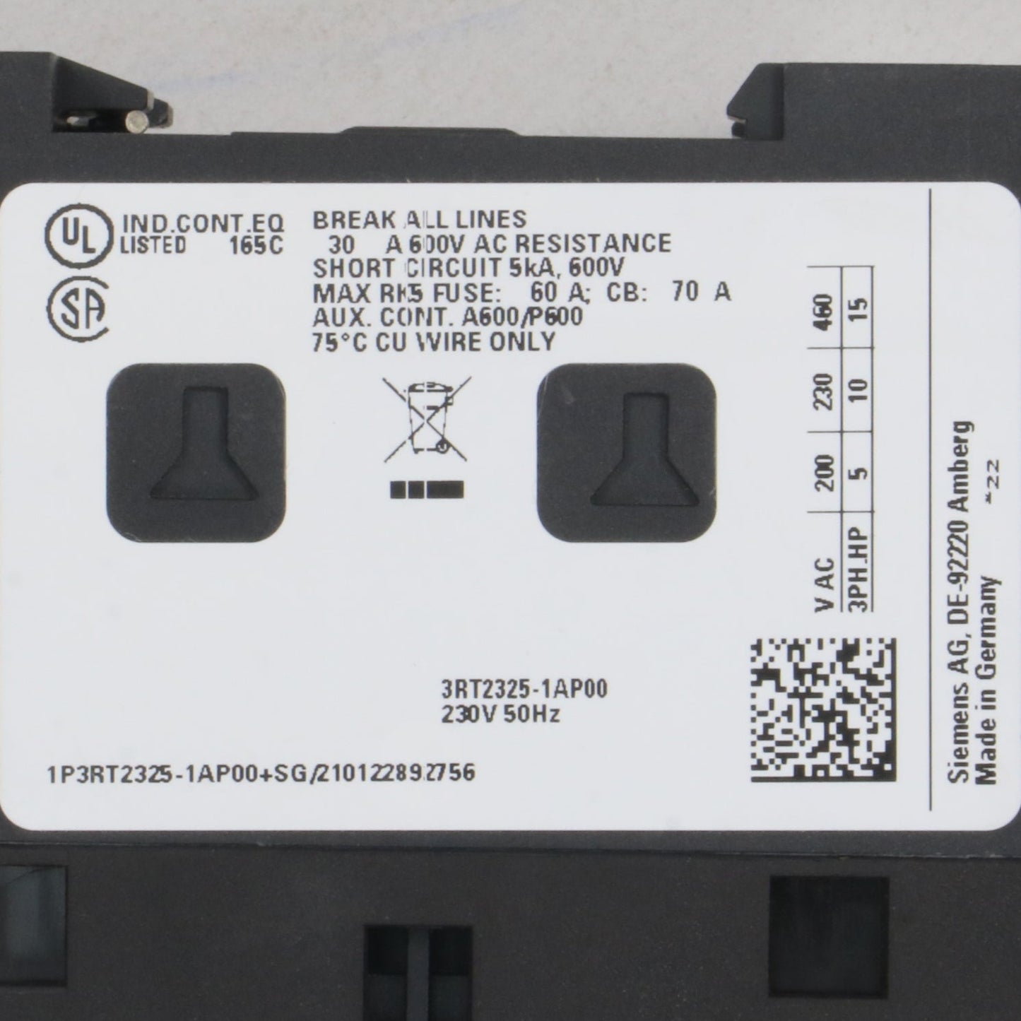 Siemens Sirius 3RT2325 1AP00 Contactor-Contactor-Used Industrial Parts