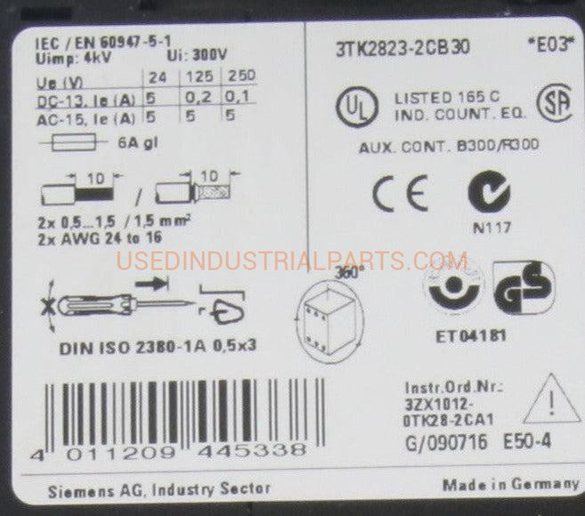 Siemens Sirius Safety Relay 3TK2823-2CB30-Safety Relay-AD-03-05-Used Industrial Parts