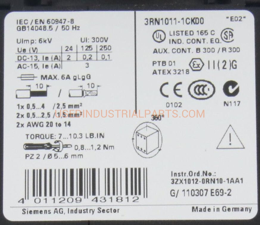 Siemens Sirius Thermistor Motor Protection Module 3RN1011-1CK00-Thermistor Motor Protection Module-AD-03-05-Used Industrial Parts