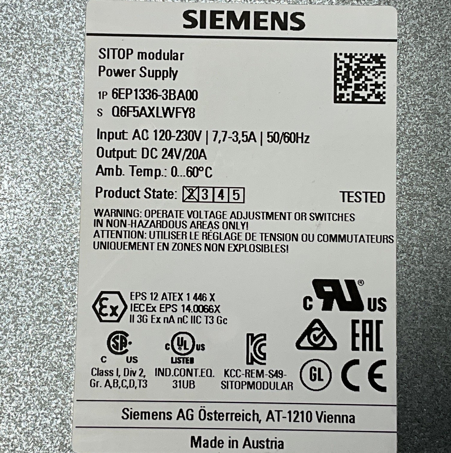 Siemens Sitop 20 6EP1336-3BA00 Power Supply-Power Supply-Used Industrial Parts