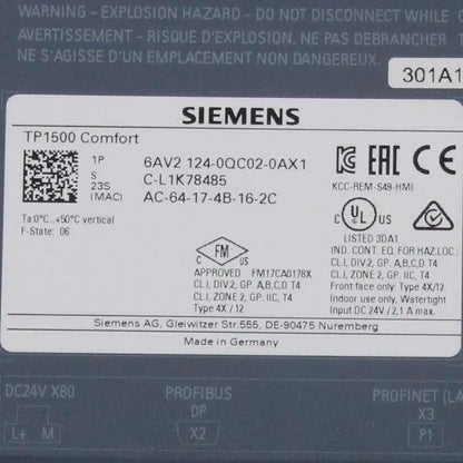 Siemens TP1500 Comfort Touch Panel - 6AV2 124-0QC02-0AX1-Touch Panel-Used Industrial Parts