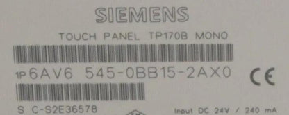 Siemens TP170B Touch Panel - 6AV6 545-0BB15-2AX0-Touch Panel-Used Industrial Parts