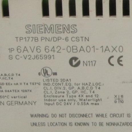 Siemens TP177B PN/DP-6 CSTN Touch Panel - 6AV6 642-0BA01-1AX0-Touch Panel-Used Industrial Parts