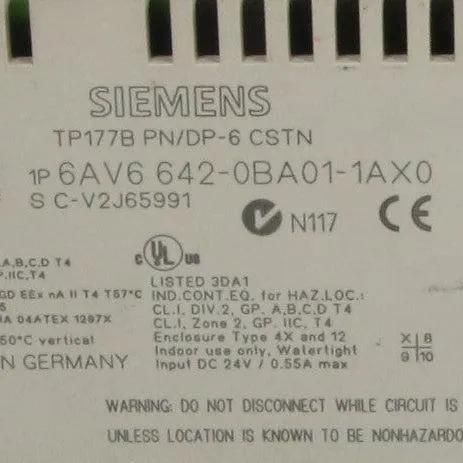 Siemens TP177B PN/DP-6 CSTN Touch Panel - 6AV6 642-0BA01-1AX0-Touch Panel-Used Industrial Parts