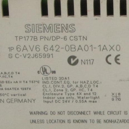 Siemens TP177B PN/DP-6 CSTN Touch Panel - 6AV6 642-0BA01-1AX0-Touch Panel-Used Industrial Parts
