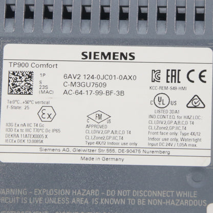 Siemens TP900 Comfort 6AV2 124-0JC01-0AX0 Touch Screen Panel-Touch Screen Panel-Used Industrial Parts