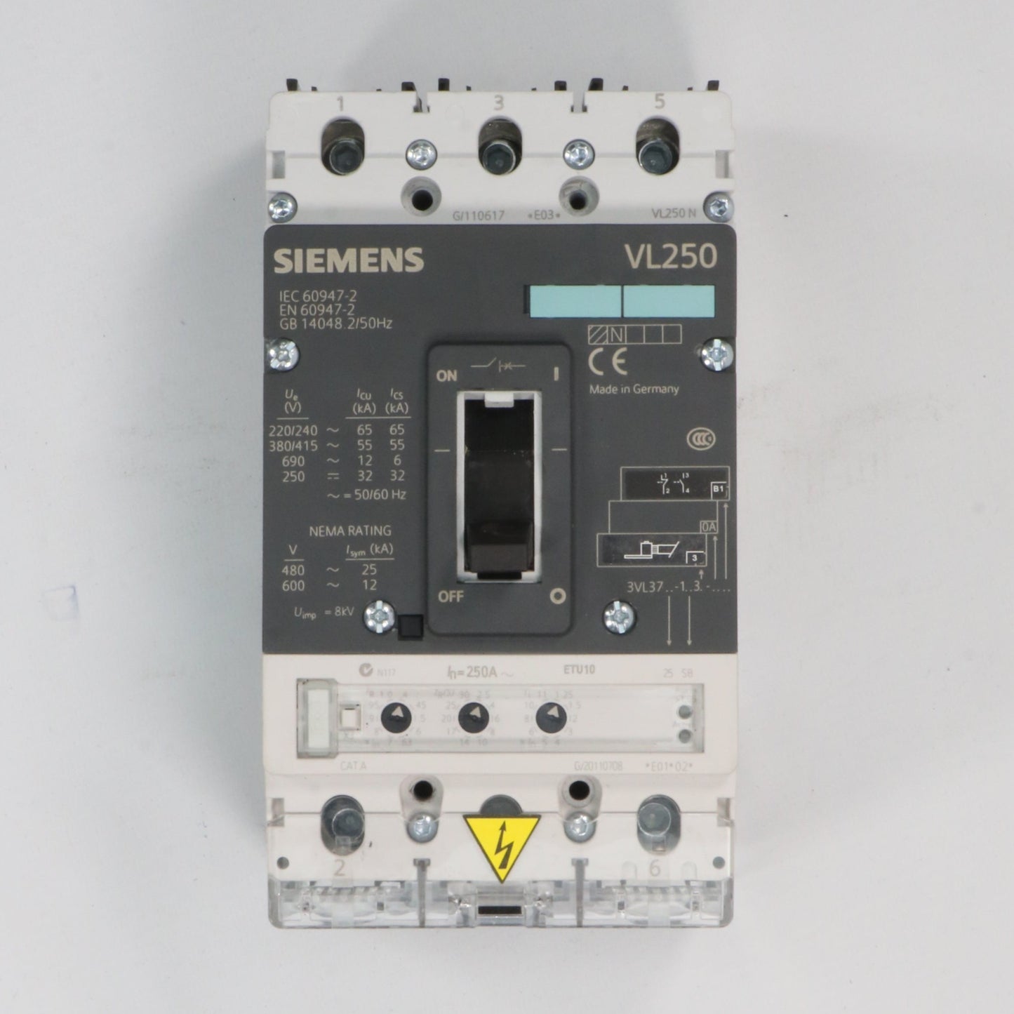 Siemens VL250N 3VL3725 1AA36 0AA0 Circuit Breaker-Circuit Breaker-Used Industrial Parts