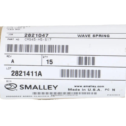 Smalley CMS45-H5-S17 Wave Spring x 15pcs-Wave Spring-Used Industrial Parts
