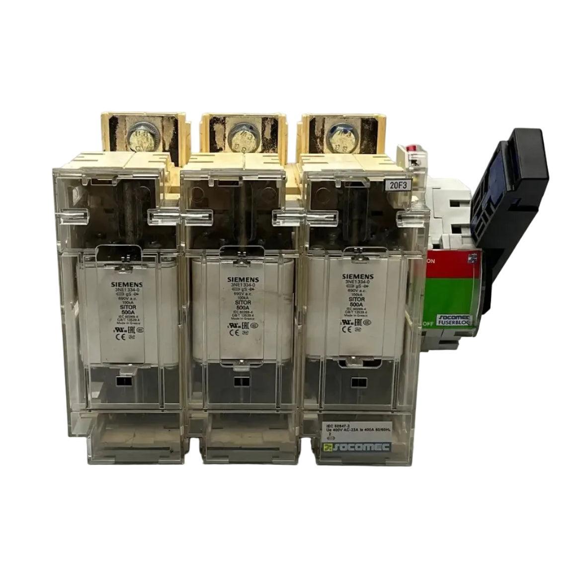 Socomec Fuserbloc Fuse Combination Switch - 400A-Fuse Combination Switch-Used Industrial Parts