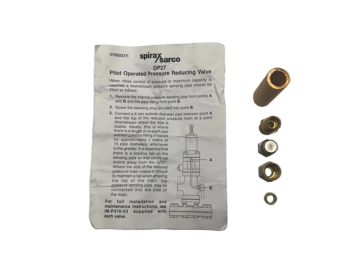 Spirax Sarco DP27 Pilot Operated Pressure Reducing Valve-Pilot Operated Pressure Reducing Valve-Used Industrial Parts
