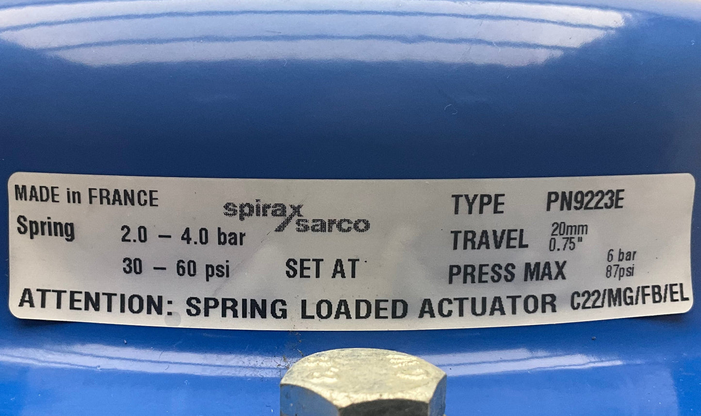 Spirax Sarco Pneumatic Actuator with Spiratrol Control Valve and Smart Positioner-Pneumatic Actuator with Control Valve and Smart Positioner-Used Industrial Parts