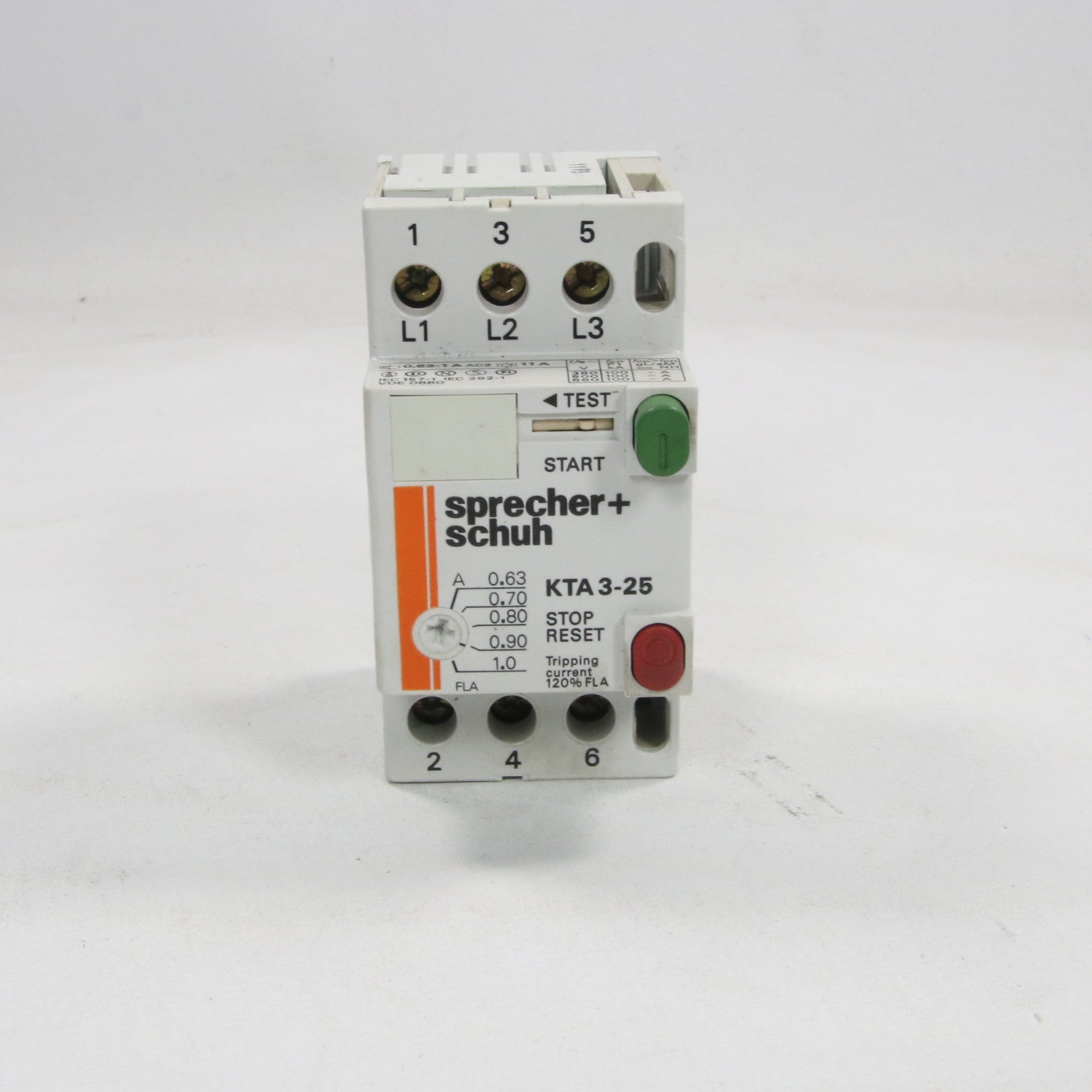Sprecher + Schuh KTA 3-25 Motor Circuit Protector 0.63 - 1.0 A-Motor Circuit Protector-Used Industrial Parts