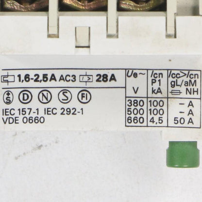 Sprecher + Schuh KTA 3-25 Motor Circuit Protector 1.6 - 2.5 A-Motor Circuit Protector-Used Industrial Parts