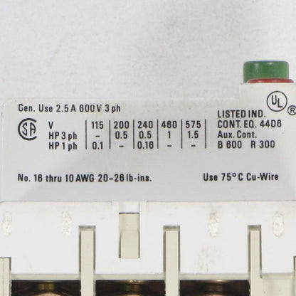 Sprecher + Schuh KTA 3-25 Motor Circuit Protector 1.6 - 2.5 A-Motor Circuit Protector-Used Industrial Parts