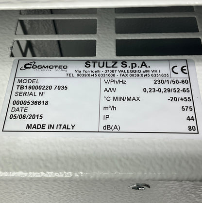 Stulz Cosmotec TB19000220 7035 Top Mount Ventilation Unit-Top Mount Ventilation Unit-Used Industrial Parts
