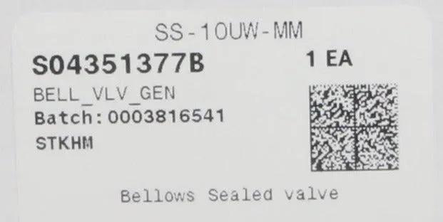 Swagelok SS-10UW-MM Bellows Sealed Valve-Bellows Sealed Valve-Used Industrial Parts
