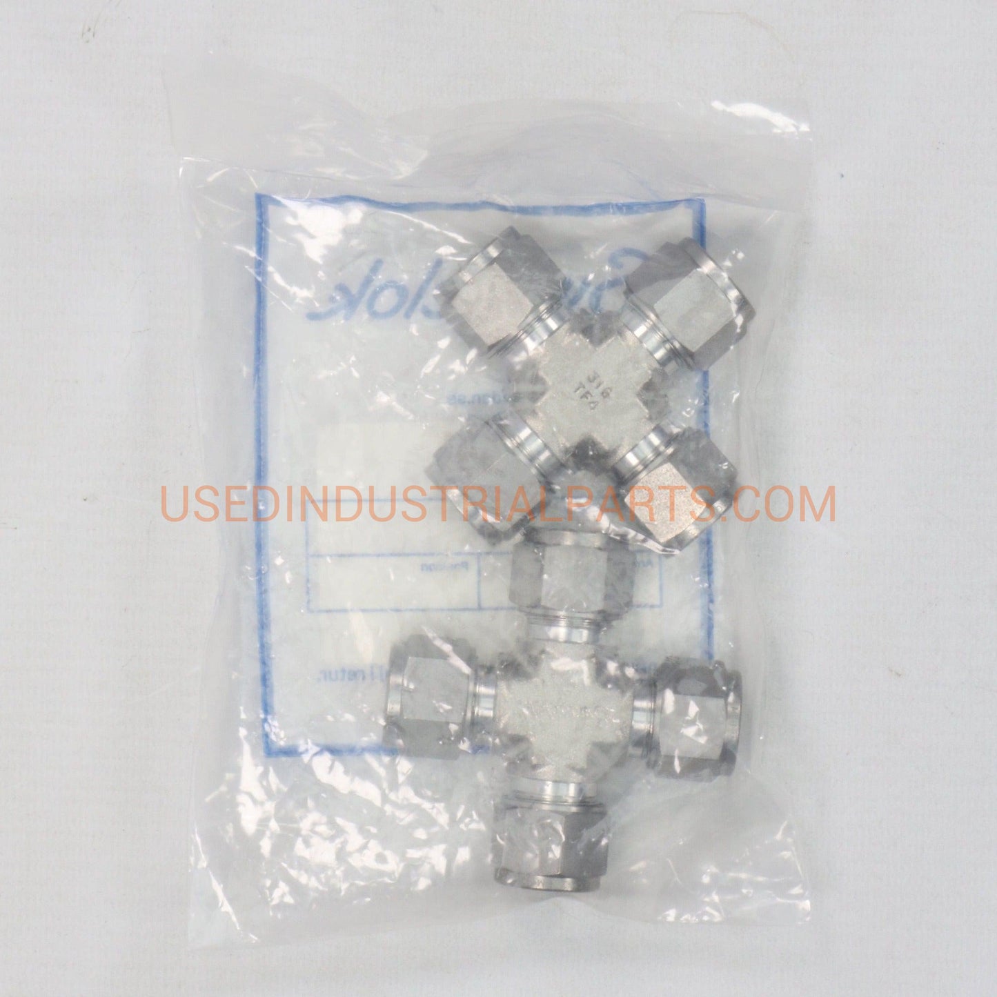 Swagelok SS 12M0 4 Union Cross Tube Fitting (2x)-Union Cross Pipe Connector-BC-05-06-02-Used Industrial Parts