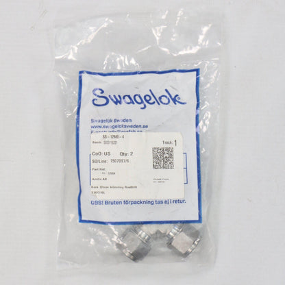 Swagelok SS 12M0 4 Union Cross Tube Fitting (2x)-Union Cross Pipe Connector-Used Industrial Parts