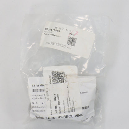 Swagelok SS-25M0-1-12 Male Connector x 2-Male Connector-Used Industrial Parts