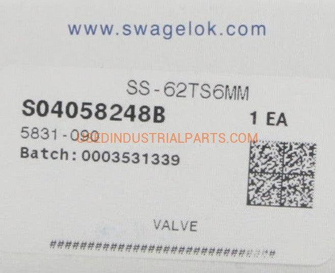 Swagelok SS 62TS6MM Ball Valve-Ball Valve-Used Industrial Parts