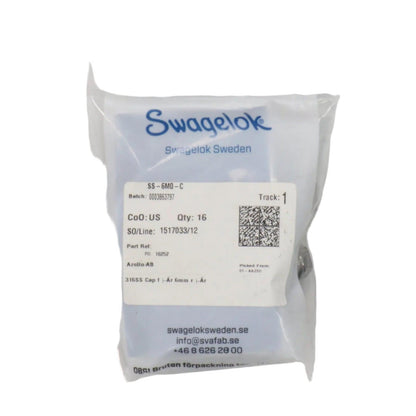 Swagelok SS 6M0 C Cap (16x)-Cap for 6 mm OD Tubing-Used Industrial Parts