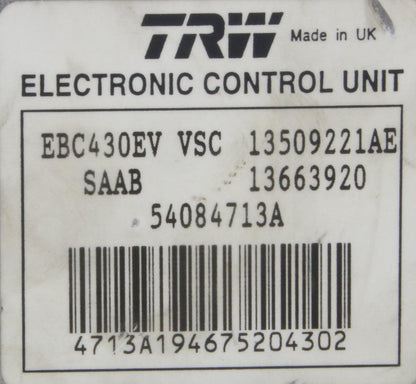 TRW Electronic Control Unit EBC430EV VSC-Electronic Control Unit-Used Industrial Parts