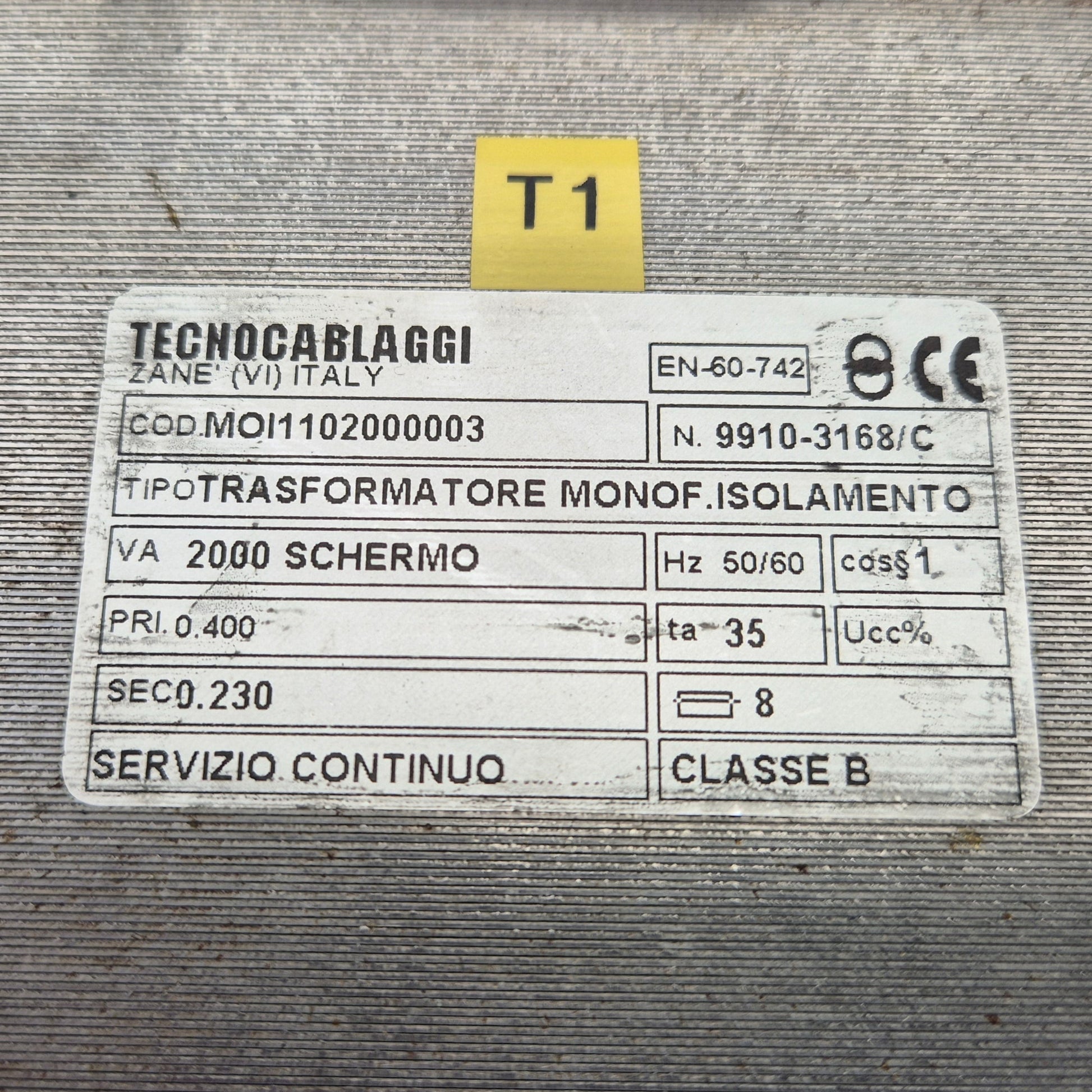 Tecnocablaggi MOI02000003 Transformer-Transformer-Used Industrial Parts