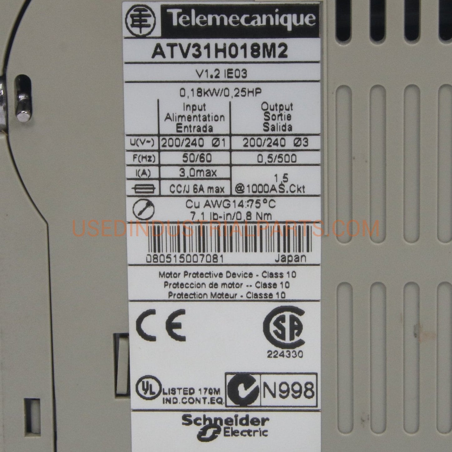 Telemecanique Altivar 31 Frequency Inverter-Frequency Inverter-CA-07-05-01-Used Industrial Parts