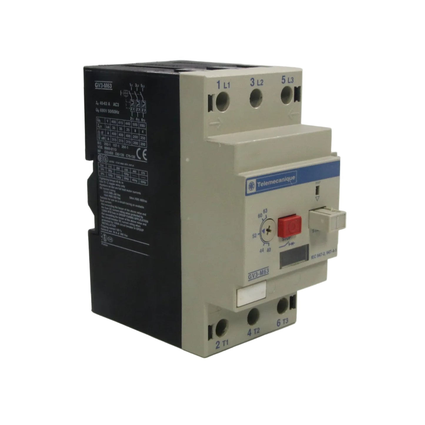 Telemecanique GV3-M63 Motor Circuit Breaker-Motor Circuit Breaker-01-AA-05-08-02-6152429457461-Used Industrial Parts