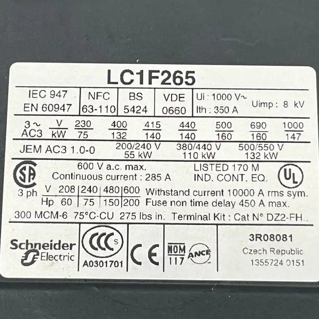 Telemecanique LC1 F265 Contactor-Contactor-Used Industrial Parts