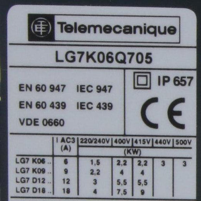 Telemecanique LG7K06Q705 Protected Starter-Protected Starter-Used Industrial Parts