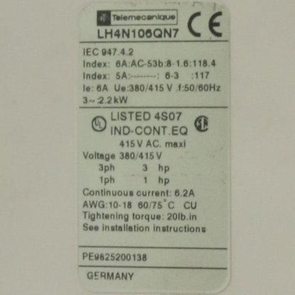 Telemecanique LH4N106QN7 Soft Starter-Soft Starter-Used Industrial Parts