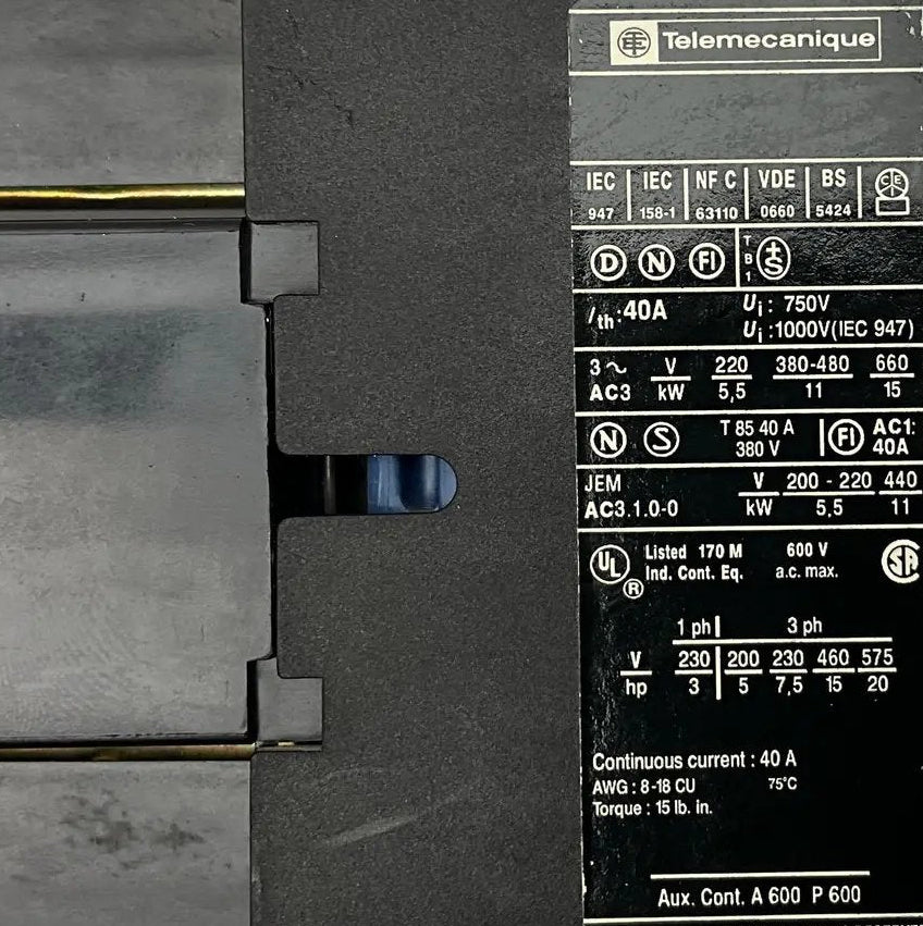 Telemecanique LP1 D25 10 24v Contactor-DC Operated Non-Reversing Power Contactor-Used Industrial Parts