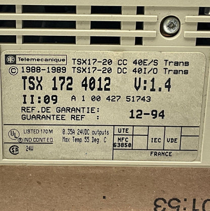 Telemecanique TSX 1724012 Programmable Controller-Programmable Controller-Used Industrial Parts