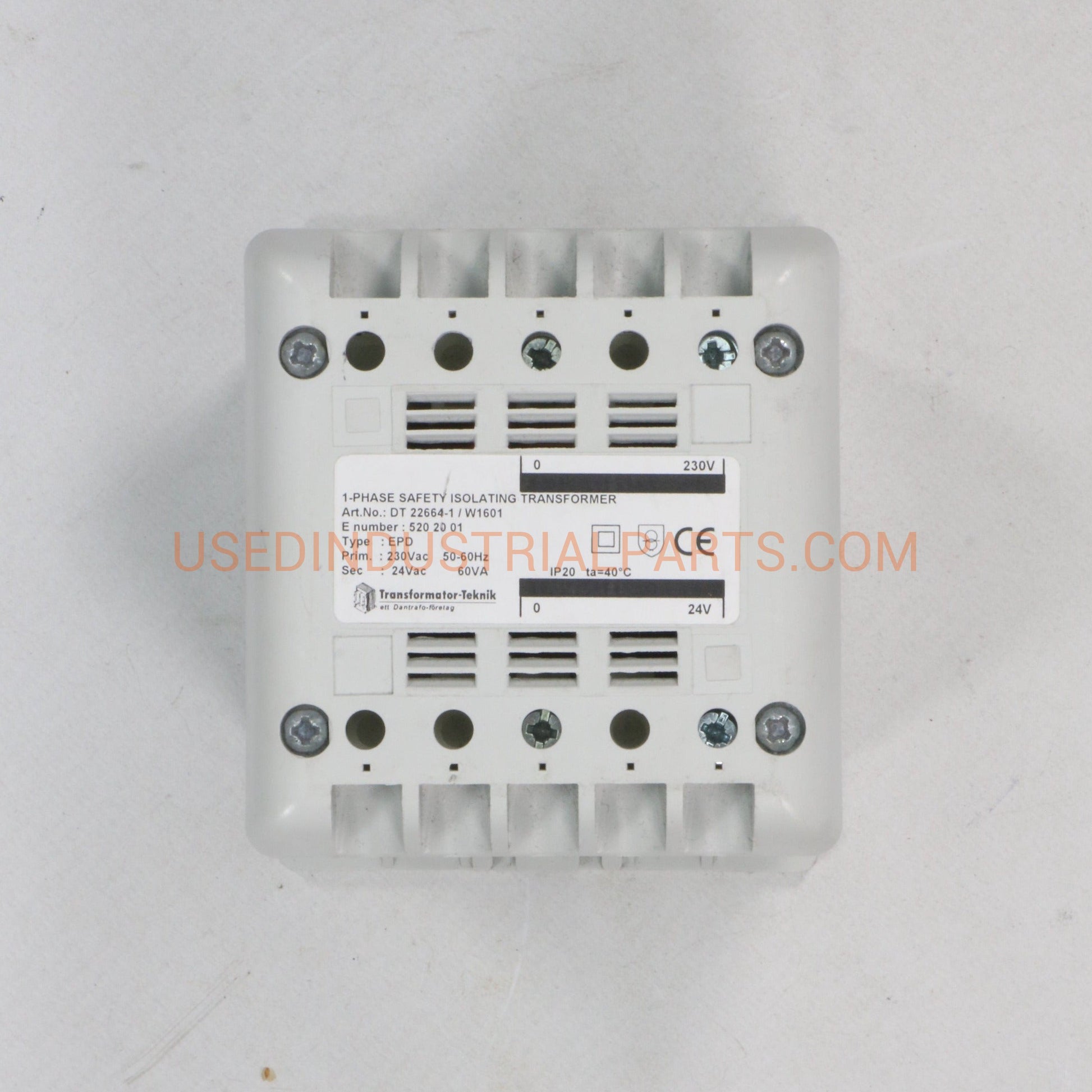 Transformator-Teknik DT 22664-1/W1601 Single Phase Isolating Transformer-Isolating Transformer-AE-02-04-Used Industrial Parts