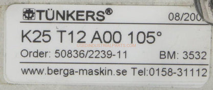 Tunkers Clamping Terminal K25 T12 A00 105-Clamping Terminal-DA-04-06-Used Industrial Parts