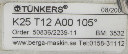 Tunkers Clamping Terminal K25 T12 A00 105-Clamping Terminal-Used Industrial Parts